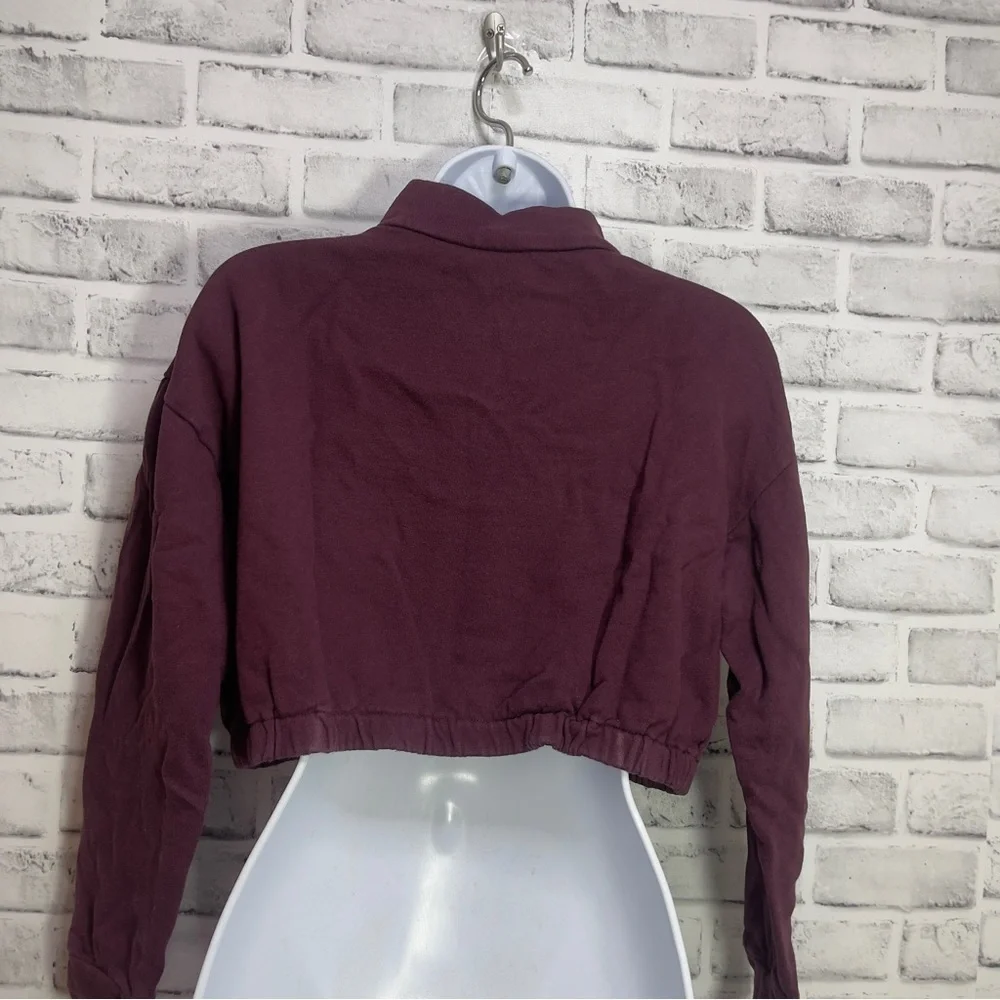 Wild Fable Crop Pullover 1/2 Zipper Sweatshirt Medium - Picture 2 of 10